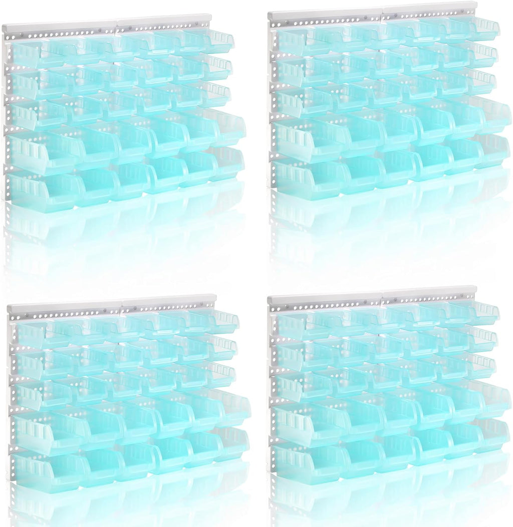 Transparent Pink Garage Organizer Bins, 120PCS Wall Mounted Storage Small Parts Bins With White Pegboard to Store Nuts,Bolts, Screws, Nails