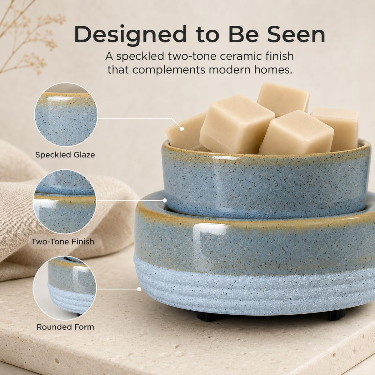 Candle Wax Melt Warmer with Timer Ceramic Electric Wax Melt 4-in-1 Oil Burner Adjusting Temperature Fits Yankee Large Jar Scented Candle for Home Decor Birthday Gifts for Women Mom Grandma Girls