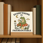 Inspirational Office Desk Decor Everything Is Figureoutable Sign Motivational Gifts For Women Kids - Mental Health Decor Funny Frog Coffee Desk Art Calming Corner Decorations For Classroom Dorm Bedroom