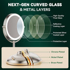 Auxmir 9" 5000mAh Magnifying Mirror with Light, 1X/30X Makeup Mirror