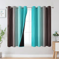Estelar Textiler Brown and Teal Blackout Curtains 45 Inch Length, Light by ESTELARTEXTILER