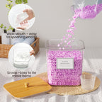 HomePekite Laundry Pods Storage Container, Clear Acrylic Laundry Room Organization and Storage ,Detergent Powder Container,with Wooden Lids & Labels, 3+1 Pack