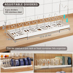 Magheo 2 Pack Expandable Food Storage Container Lid Organizers, 22" Pots and Pans Organizer Under Cabinet with 9 Adjustable Dividers Pot and Pan Lid Holders Rack Inside Cabinet(White)