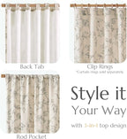 jinchan Floral Curtains Lined Linen Blend Curtain - Image 4
