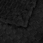 Puncuntex Black Throw Blanket 90"×90" inches Fuzzy 3D Jacquard Decorative - Image 7