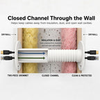 Wall Eye Cable Pass Through Port, 2 Inch Hole Saw Cord Grommet for 2x4 Drywall, Fits 3 5/8 to 5 1/4 Inch Thickness, White Channel for HDMI Ethernet Coax USB-C Wires