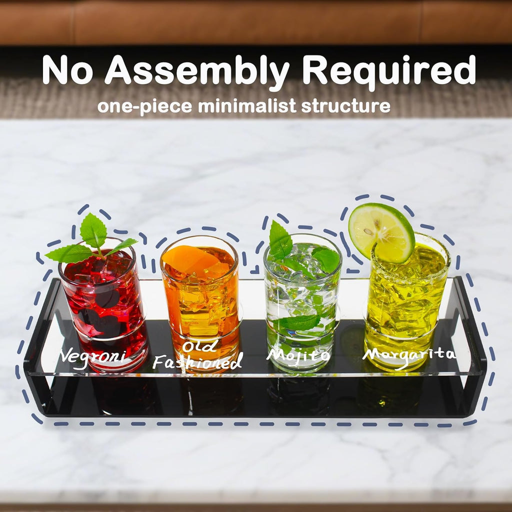 Acrylic Drink Flight Boards with Glasses, Easy Clean Drink Flight Tray Set, Mimosa Flight Boards, Writable Drink Flight Holder Beer Flight Boards for Hosting Essentials Bartender Accessories