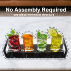 Acrylic Drink Flight Boards with Glasses, Easy Clean Drink Flight Tray Set, Mimosa Flight Boards, Writable Drink Flight Holder Beer Flight Boards for Hosting Essentials Bartender Accessories