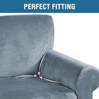 H.VERSAILTEX Stretch Velvet Armchair Cover Couch Covers 1 Cushion Chair - Image 4