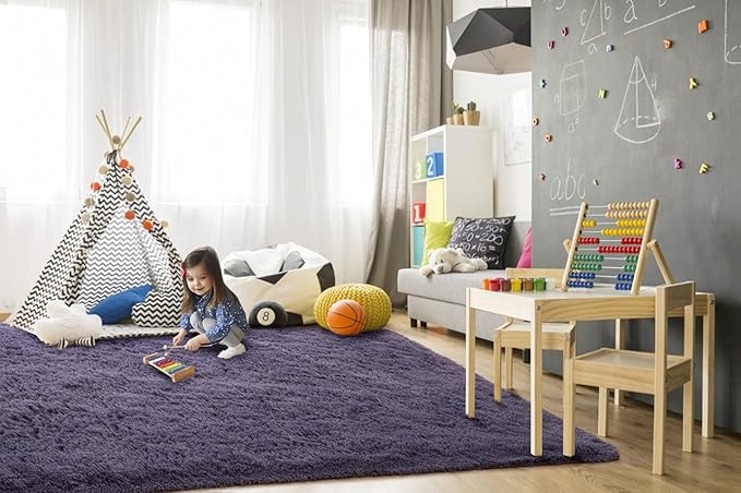 TWINNIS Super Soft Shaggy Rugs Fluffy Carpets 8x10 Feet, Indoor Modern Plush - Image 4