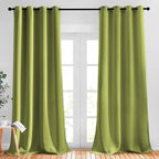 NICETOWN Fresh Green Room Darkening Curtains 102 inch Length, Grommet Energy by NICETOWN