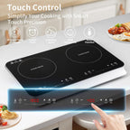 COOKTRON Portable Induction Cooktop 2 Burner, 1800W with Booster