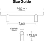 Alzassbg 5" Black Nickel Cabinet Pulls and Handles 10 Pack, AL3015AS