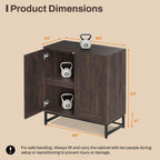 Modern Arched Sideboard Buffet Cabinet with Storage, Walnut