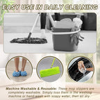 uxcell 4Pcs Mop Slippers Mop Socks Microfiber Shoe Covers Washable Pink
