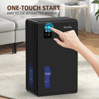 NineSky Dehumidifier, 1000 sq.ft Dehumidifiers for Home with 95oz Large Water Tank,Quiet Dehumidifier with 7-Color Ambient Light & Auto Shut Off, Dehumidifier for Basement, Bedroom, Bathroom (Black)