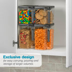 Polder Handle-It Canister, BPA-Free Plastic, Stackable Kitchen Storage Container, Air-Tight Food Storage Solution for Pantry, Counter, and Refrigerator Organization, 2.75-Quart