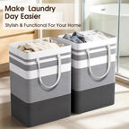 HomeHacks 2 Pack Large Laundry Baskets, Laundry Hampers Bags (Grey 75Lx2)