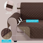 U-NICE HOME Reversible Oversized Chair Covers Quilted Water Repellent Pet - Image 3