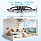 Ceiling Fans with Lights and Remote - 20'' Low Profile Ceiling Fan