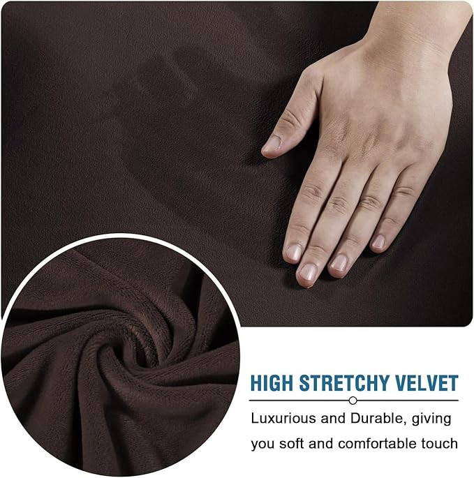 H.VERSAILTEX High Stretch Sofa Slipcover 4 Piece Cover Velvet Furniture - Image 5