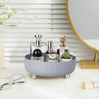 360 Rotating Makeup Perfume Organizer Skincare Tray, Small Grey