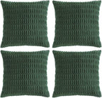 Fancy Homi Set of 4 Dark Green Boho Decorative Throw Pillow Covers 18x18 Inch by Fancy+Homi