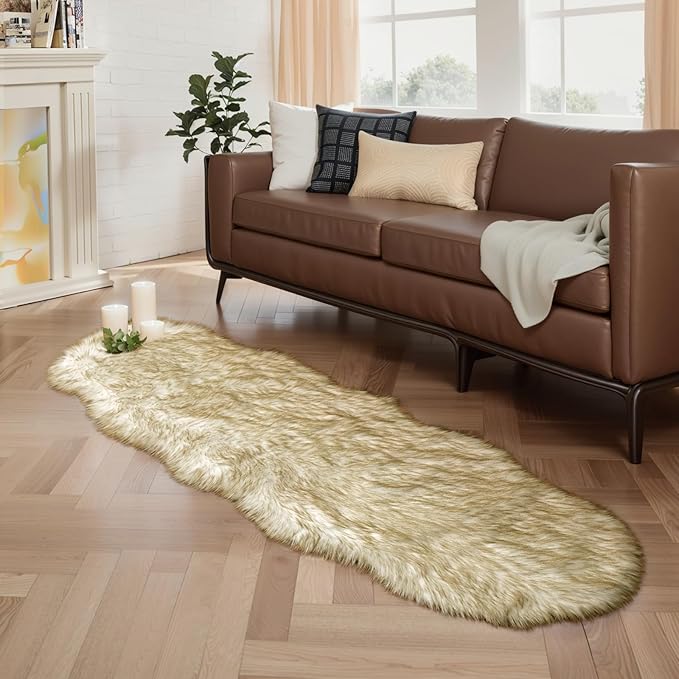 Ciicool Ultra Soft Faux Sheepskin Fur Rug Fluffy Rug - Image 2