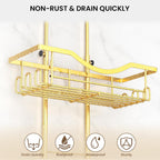 Adjustable Shower Caddy Hanging Rustproof Shower Organizer, Gold