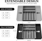 Simple Houseware Expandable Kitchen Drawer Flatware Organizer, Black/Gray