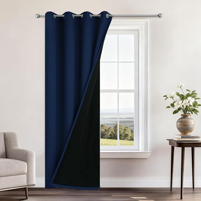 Yakamok 100% Blackout Curtains 96 Inches Long, 2 Thick Layers Heat and Full by Yakamok