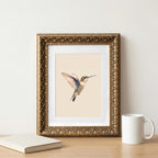 Wemandh Vintage Gold Framed Hummingbird Canvas Wall Art (8"x10")