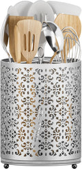 360° Rotating Utensil Holder: Extra Large Cooking Silverware Caddy QuickDry