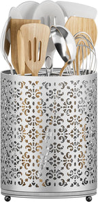 360° Rotating Utensil Holder: Extra Large Cooking Silverware Caddy QuickDry
