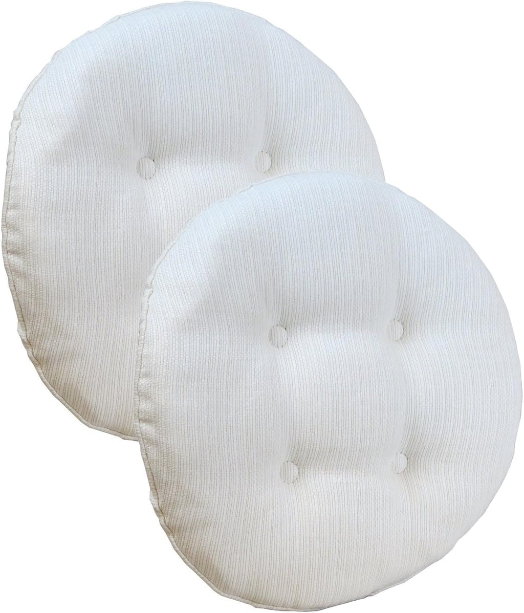 Klear Vu Omega Gripper Non-Slip Tufted Round Barstool Cushion for Dining Rooms, Cafes, Bars and Restaurants, 14” Chestnut, 4 Pack