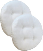 Klear Vu Omega Gripper Non-Slip Tufted Round Barstool Cushion for Dining Rooms, Cafes, Bars and Restaurants, 14” Chestnut, 4 Pack