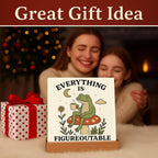 Inspirational Office Desk Decor Everything Is Figureoutable Sign Motivational Gifts For Women Kids - Mental Health Decor Funny Frog Coffee Desk Art Calming Corner Decorations For Classroom Dorm Bedroom