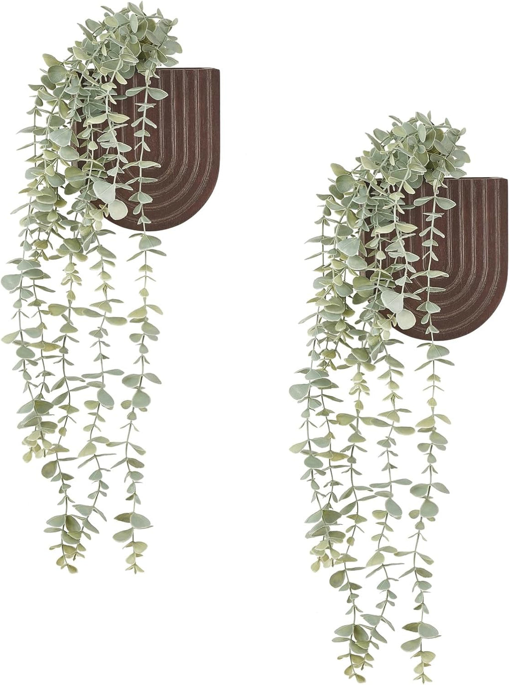 Dahey 2 Pack Wall Planter Vase with Hanging Fake Plants for Bathroom Decor