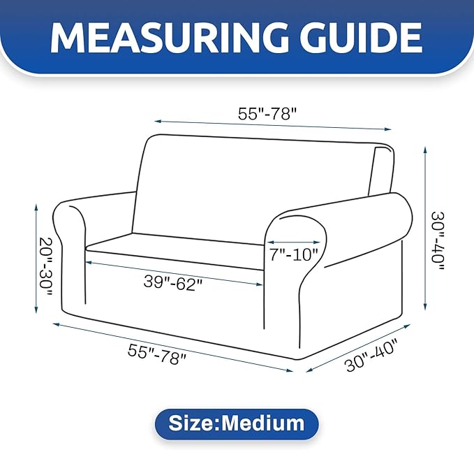KEKUOU Stretch Loveseat Sofa Cover Slipcover, Couch Covers - Image 4