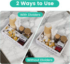 Coffee Bar Organizer – Wooden Coffee Station with 4 Compartments, Removable Dividers, and Condiment Storage for Home & Office