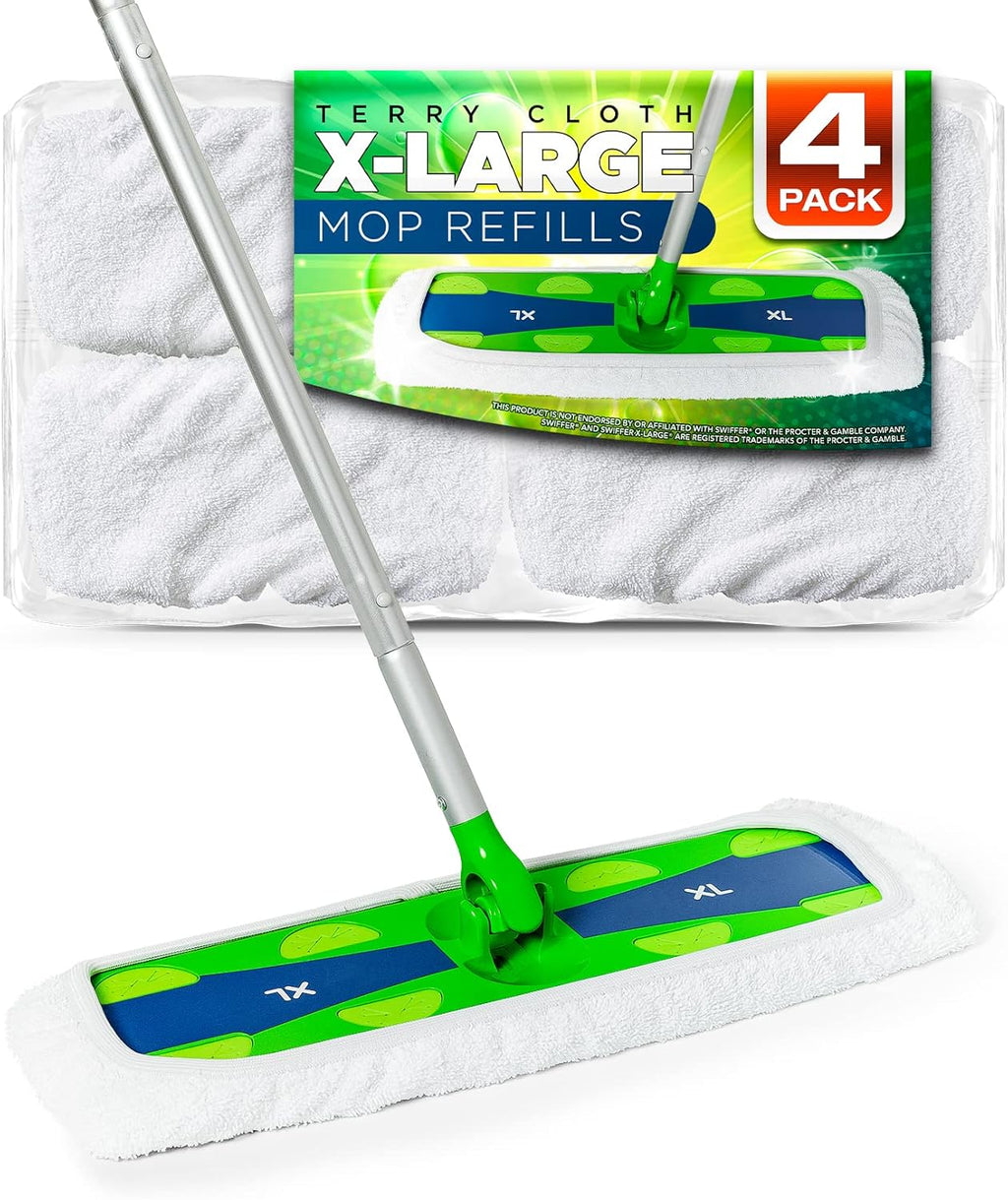 VanDuck Reusable Cotton Mop Pads Compatible with Swiffer Sweeper XL, 4 Pack