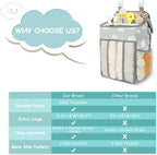 Maliton Hanging Diaper Caddy Organizer Hold 52+ Diapers(Gray Cloud)