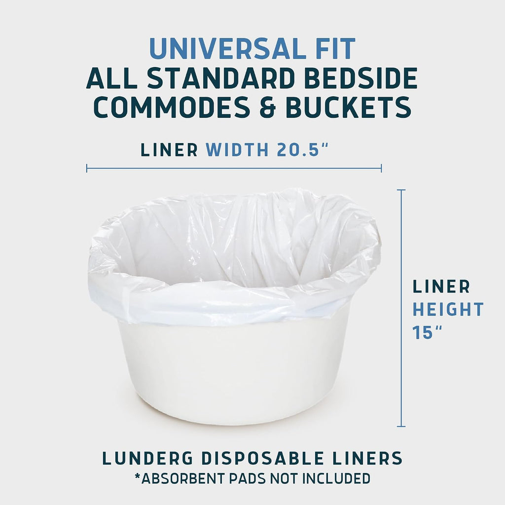 Lunderg Commode Liners - Value Pack 250 Count Universal Fit