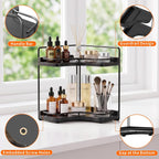 2-Tier Corner Bathroom Counter Organizer for Storage, Black
