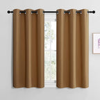 NICETOWN Gold Brown Sleek Blackout Curtains 48 inches Length by NICETOWN