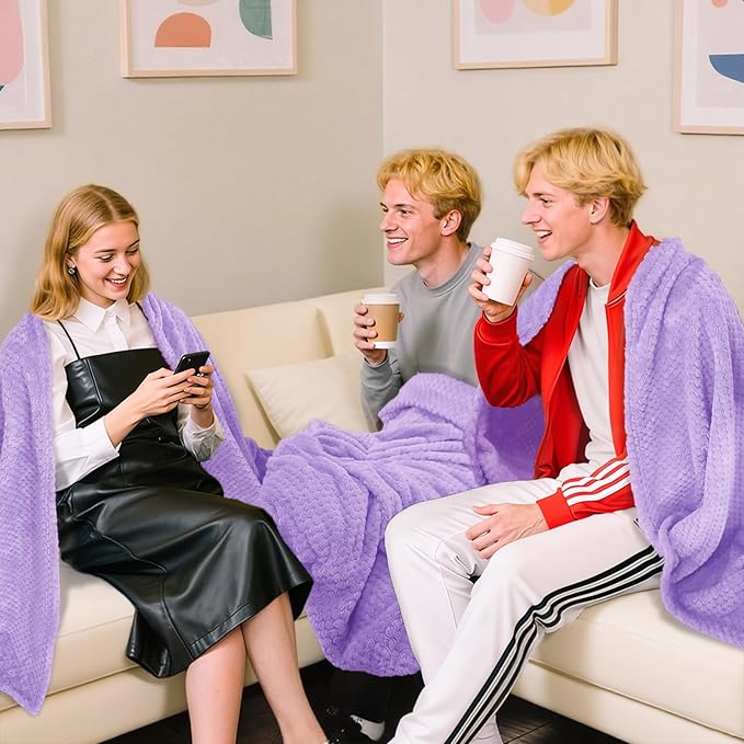 4 Pack Fleece Throw Blankets 50x60 Inches - Image 2