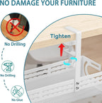 Under Desk Cable Management Tray, No Drill Mesh Cable Tray Cord Organizer