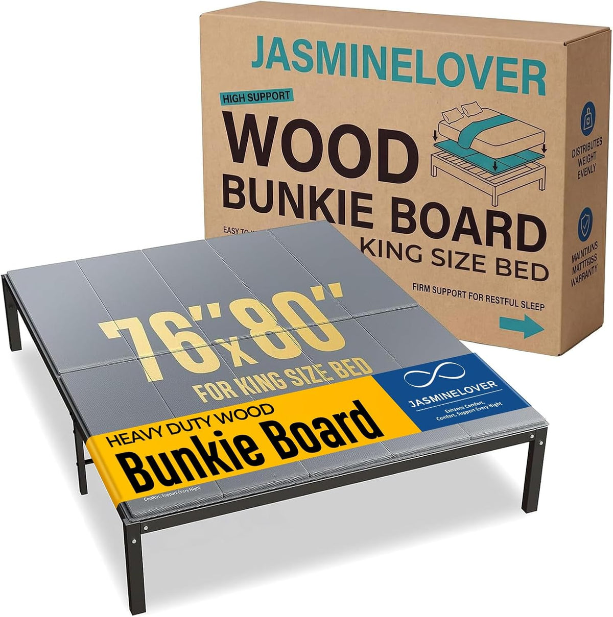 Bunkie Board Queen Size,Reinforced Wood Bed Boards for Under Mattress