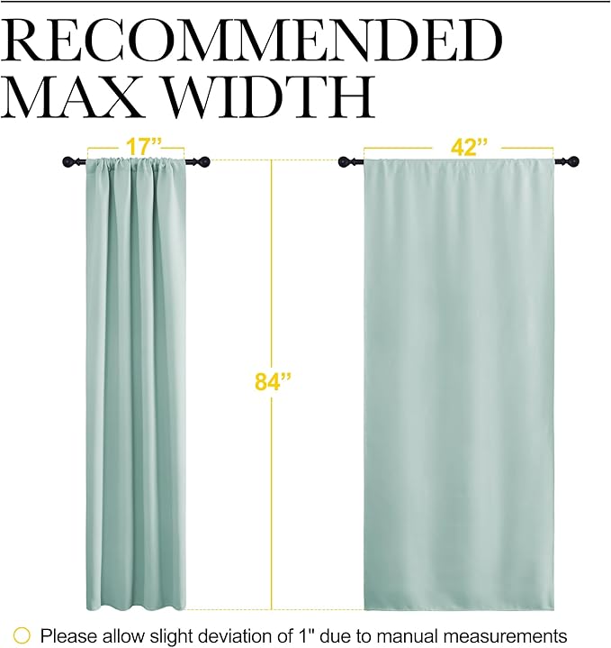 NICETOWN Blackout Curtains for Living Curtains, Aqua Blue, 2 Panels, 42 by 84 - Image 5