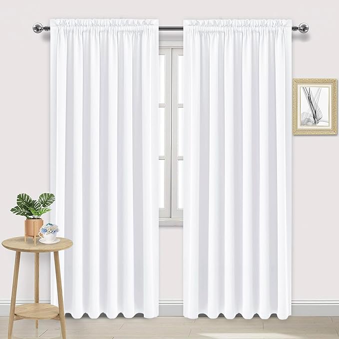 DWCN White Curtains for Living Room Thermal Insulated, 50% Light Blocking by DWCN